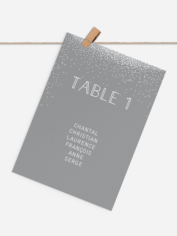 Cartons plan de table mariage Scintillant