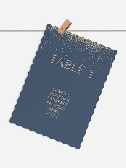 Cartons plan de table mariage Scintillant