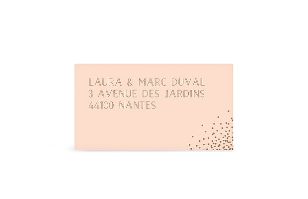 Étiquette destinataire mariage Scintillant