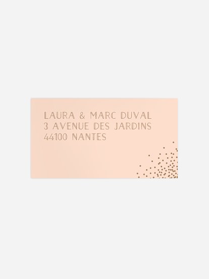 Étiquette destinataire mariage Scintillant