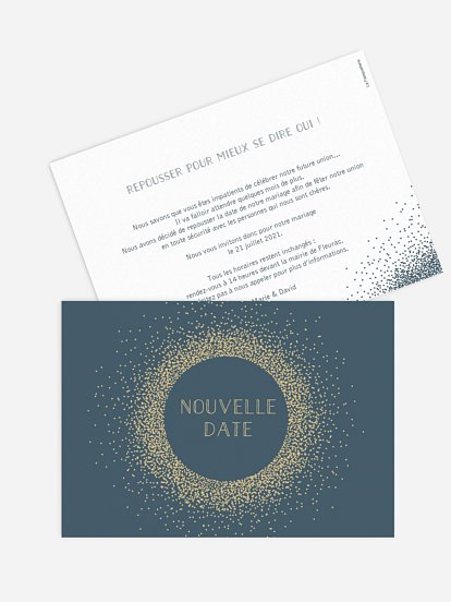 Carte mariage reporté Scintillant