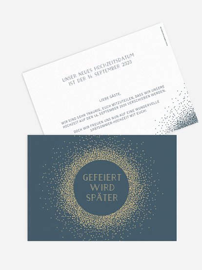 Change-the-Date Karte Glanzvoll