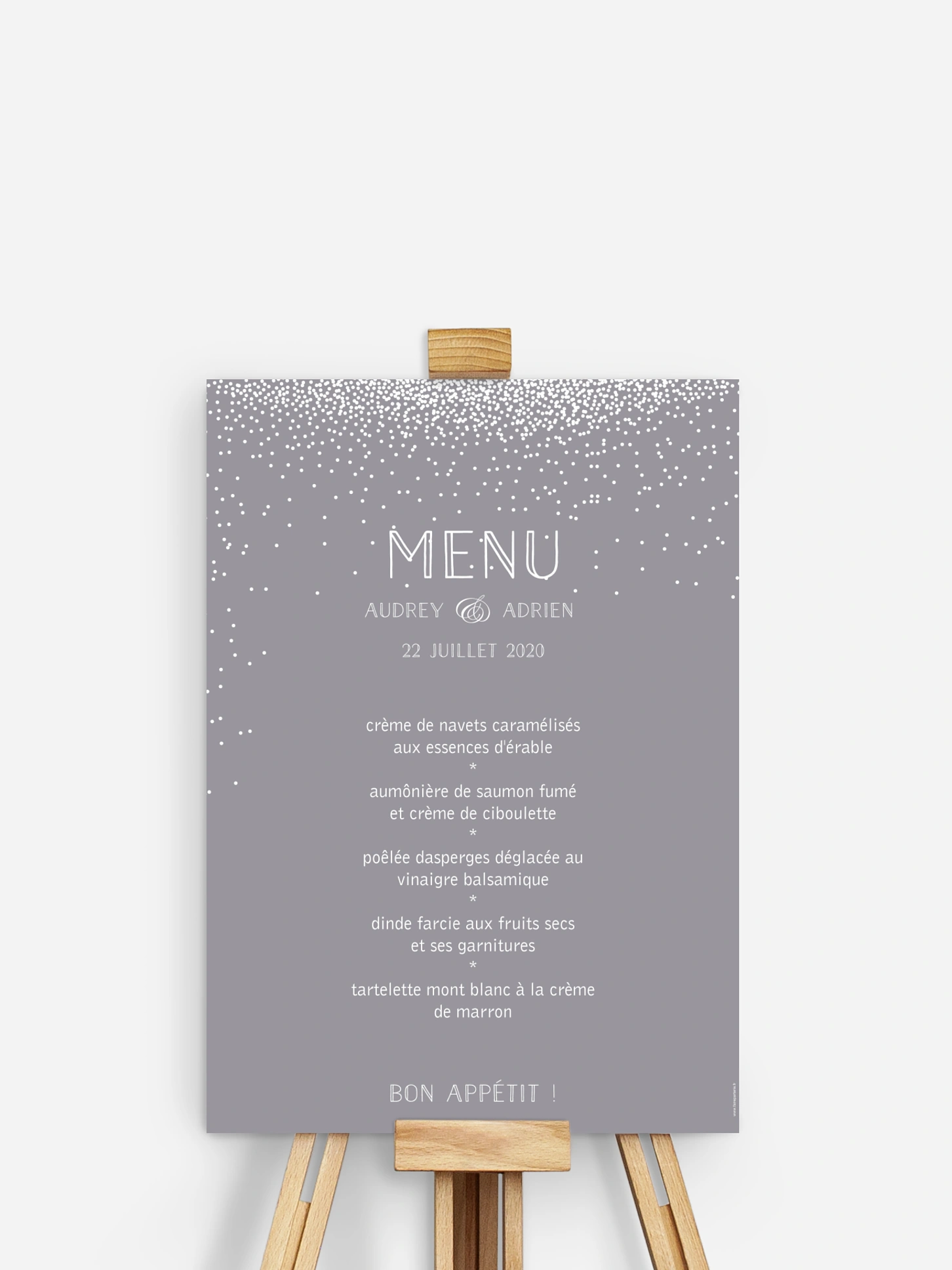 Menu mariage Scintillant