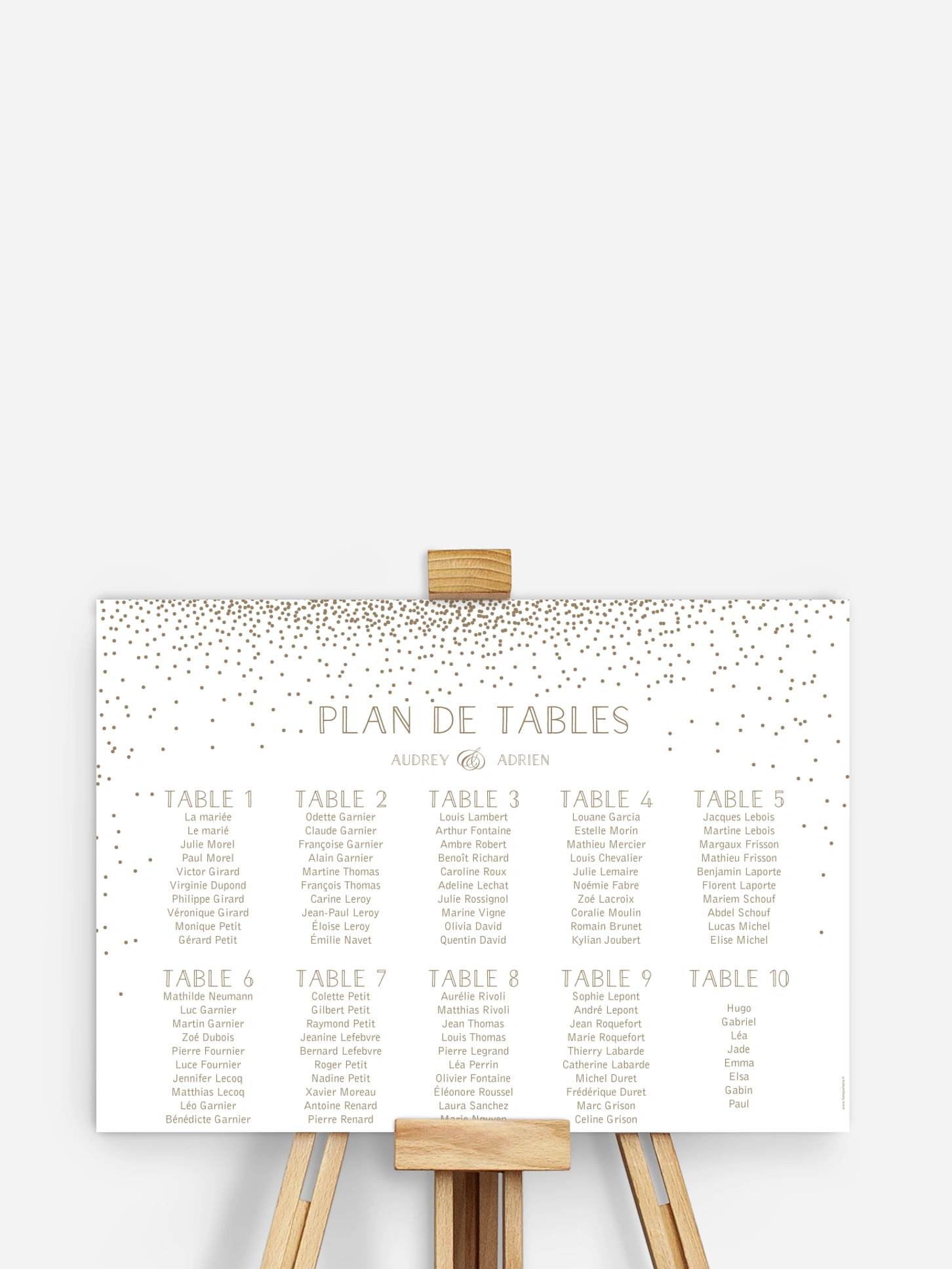 Plan de tables Scintillant