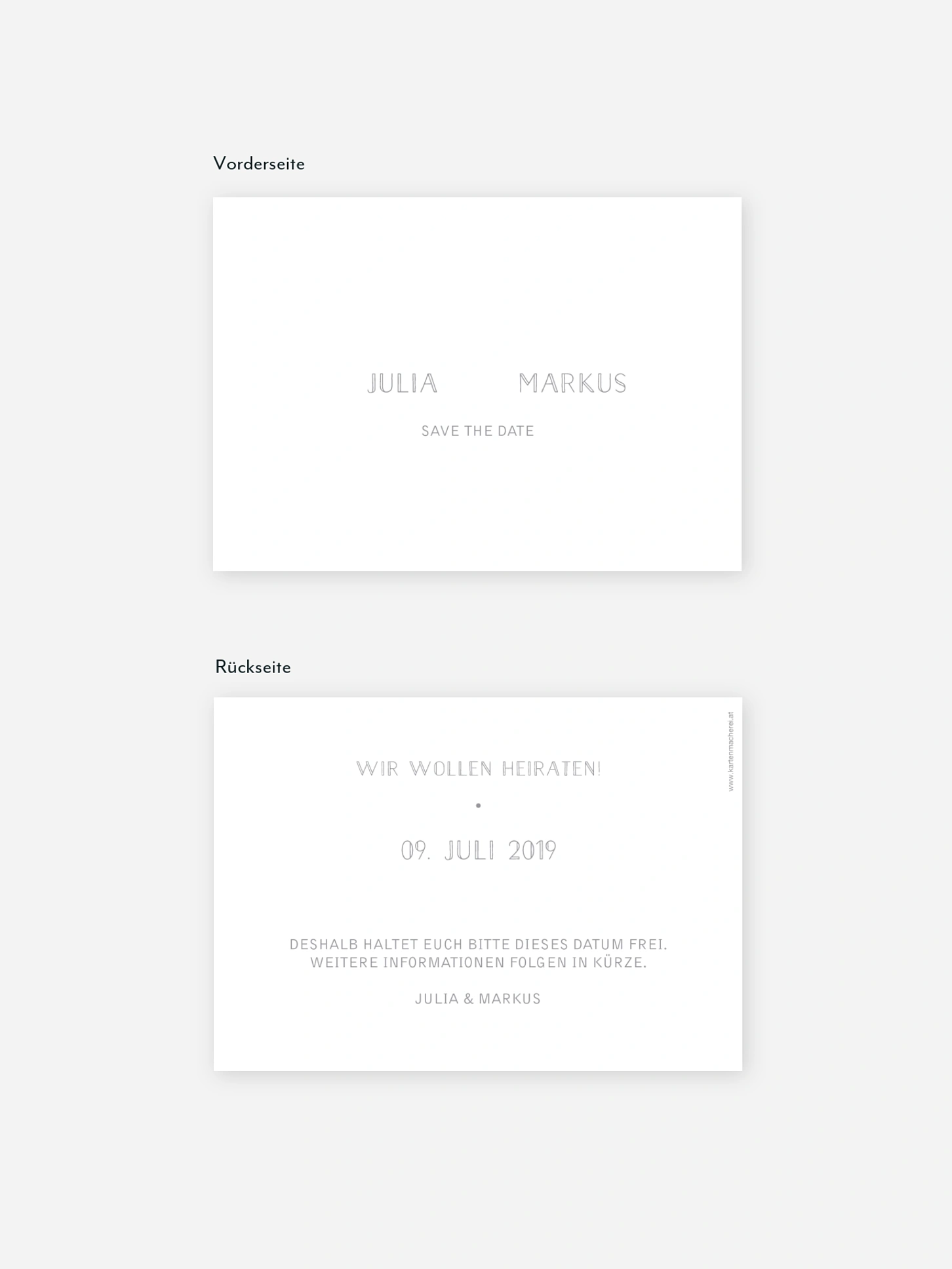 Save-the-Date Karte Glanzvoll Premium