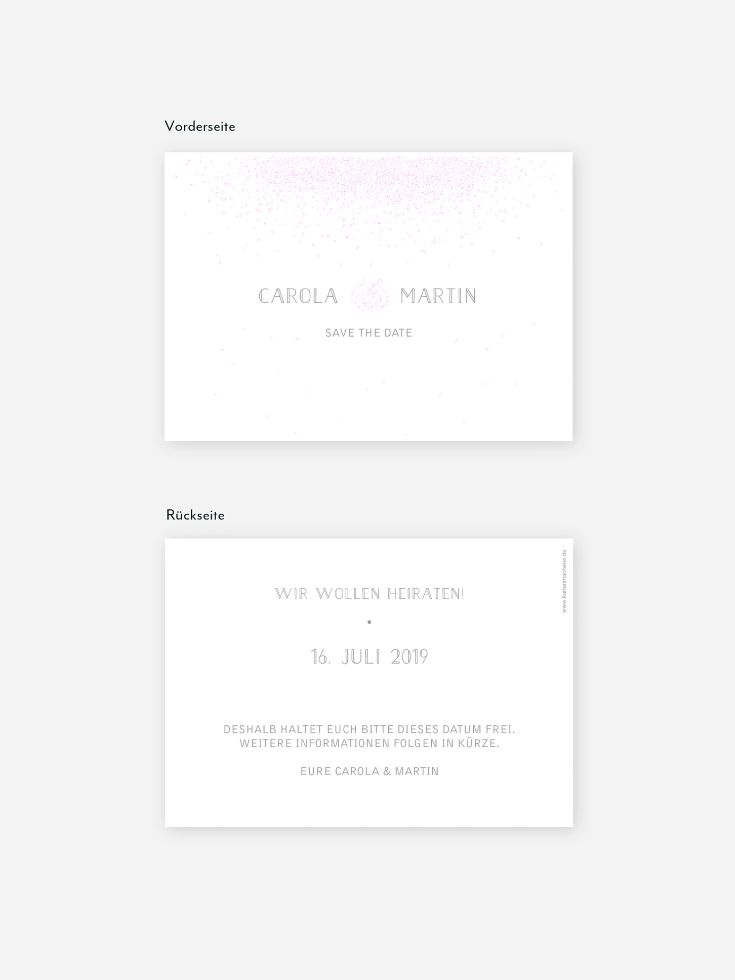 Save-the-Date Karte Glanzvoll Premium