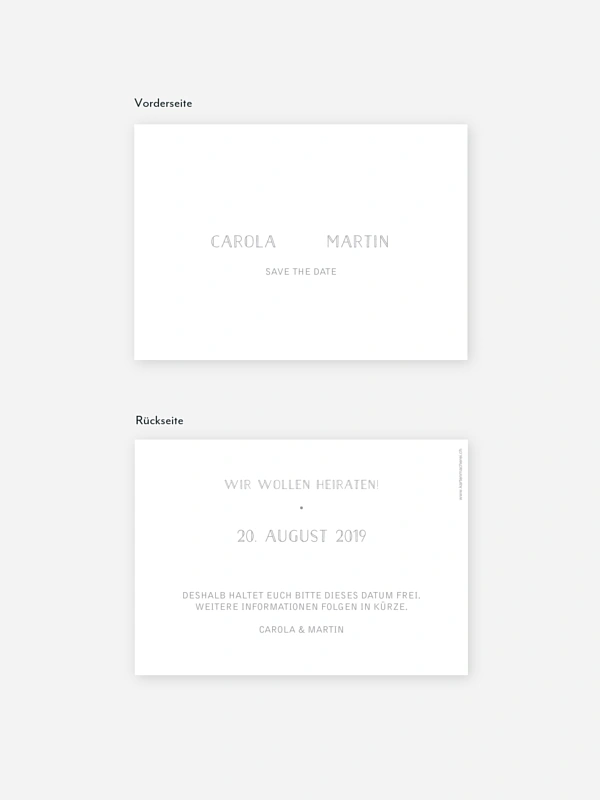 Save-the-Date Karte Glanzvoll Premium