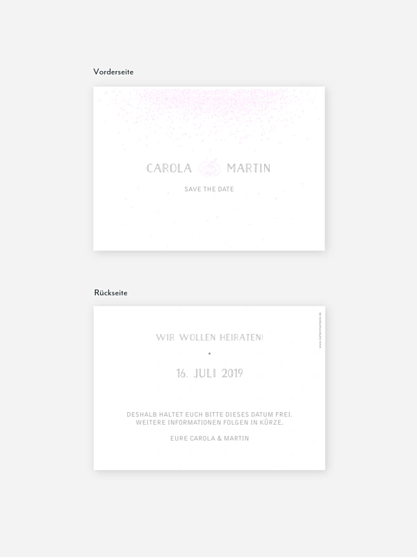 Save-the-Date Karte Glanzvoll Premium