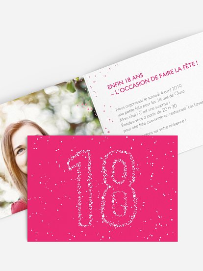 invitation anniversaire 18 Chiffre étoilé