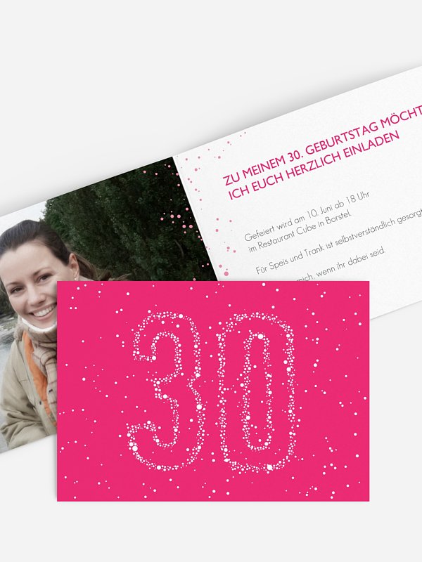 Einladung 30. Geburtstag Sternenzahl