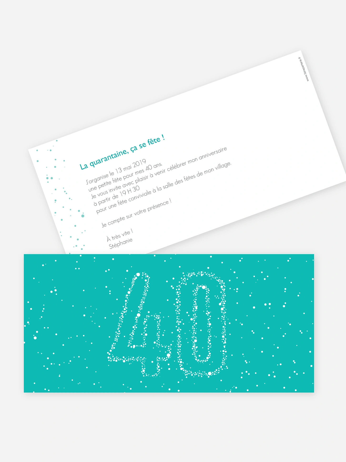 invitation anniversaire 40 Chiffre étoilé