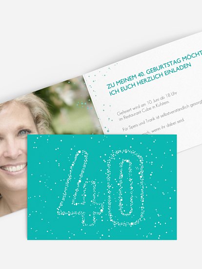 Einladung 40. Geburtstag Sternenzahl