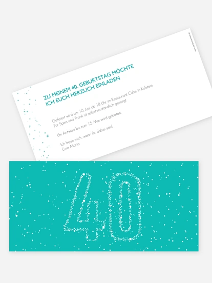 Einladung 40. Geburtstag Sternenzahl