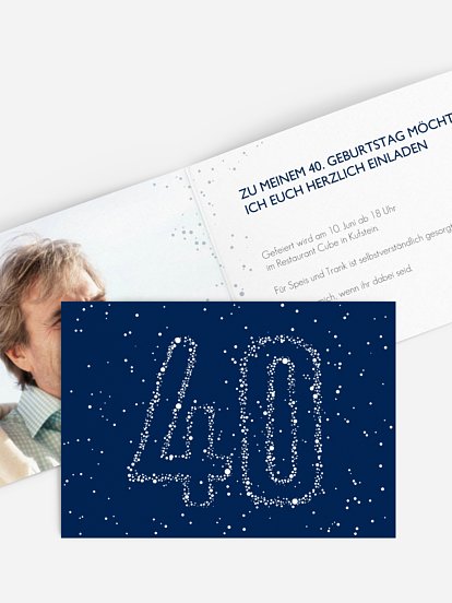 Einladung 40. Geburtstag Sternenzahl