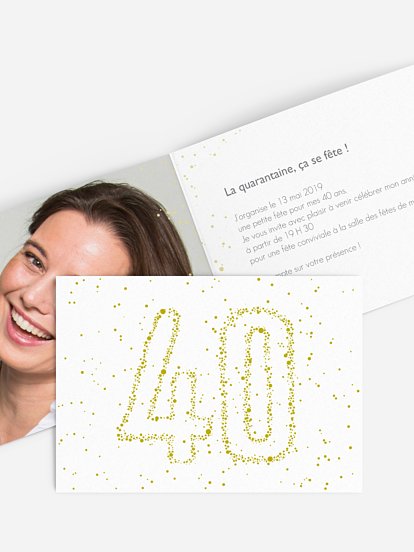 invitation anniversaire 40 Chiffre étoilé
