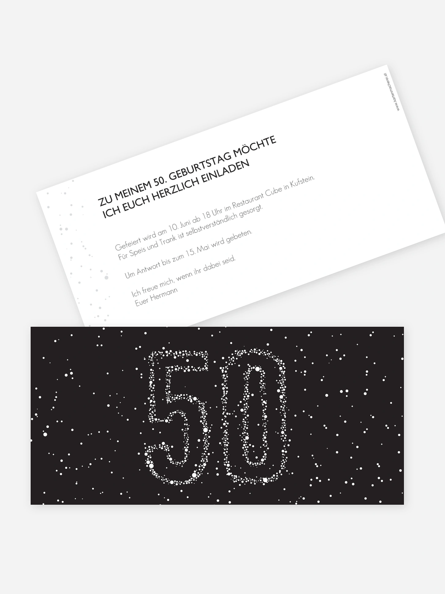 Einladung 50. Geburtstag Sternenzahl