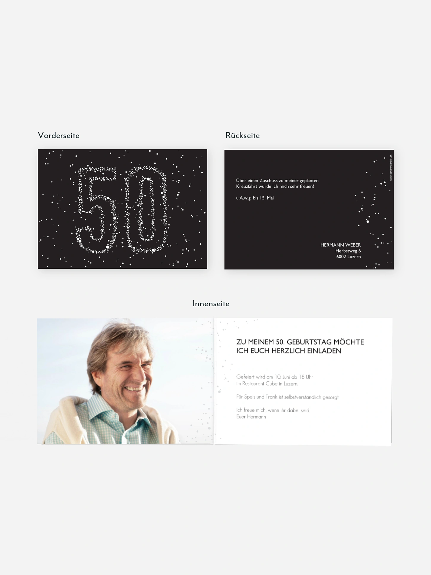 Einladung 50. Geburtstag Sternenzahl