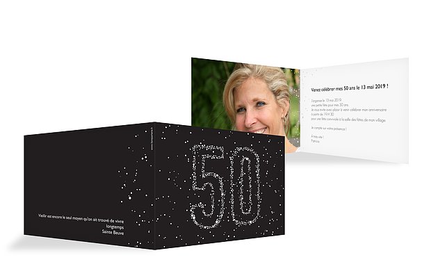 invitation anniversaire 50 Chiffre étoilé