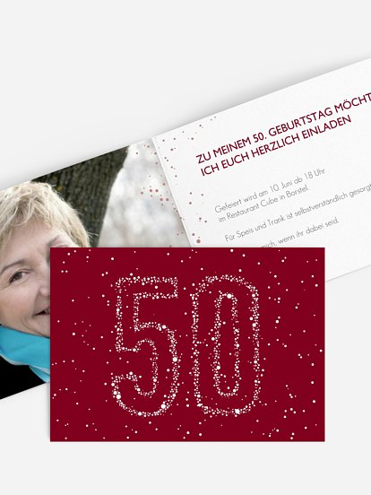 Einladung 50. Geburtstag Sternenzahl