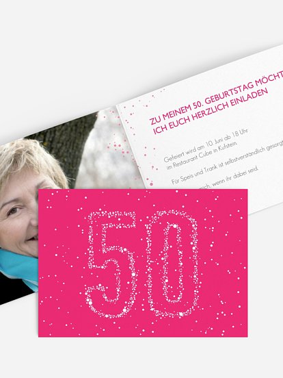Einladung 50. Geburtstag Sternenzahl