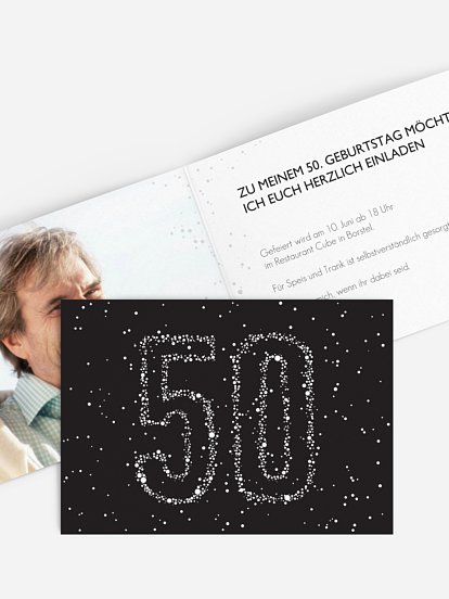 Einladung 50. Geburtstag Sternenzahl