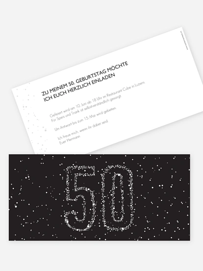 Einladung 50. Geburtstag Sternenzahl