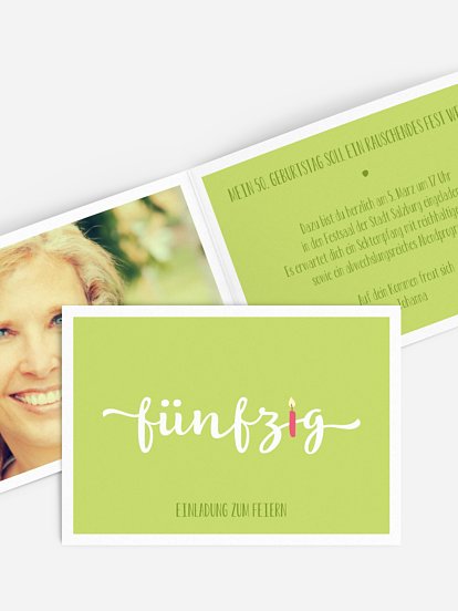 Einladung 50. Geburtstag Kerzlich