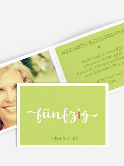 Einladung 50. Geburtstag Kerzlich