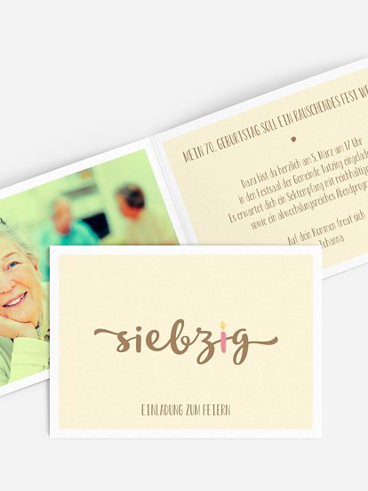Einladung 70. Geburtstag Kerzlich