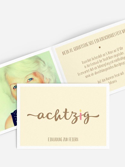 Einladung 80. Geburtstag Kerzlich