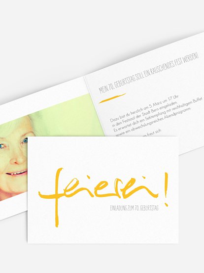 Einladung 70. Geburtstag Feierei