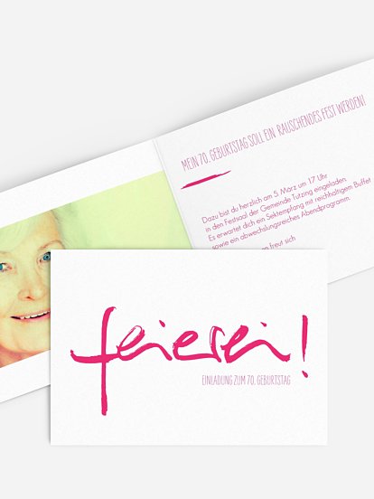 Einladung 70. Geburtstag Feierei