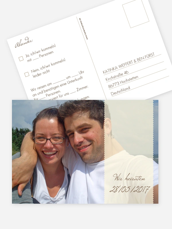 Antwortkarte Hochzeit Blickfang