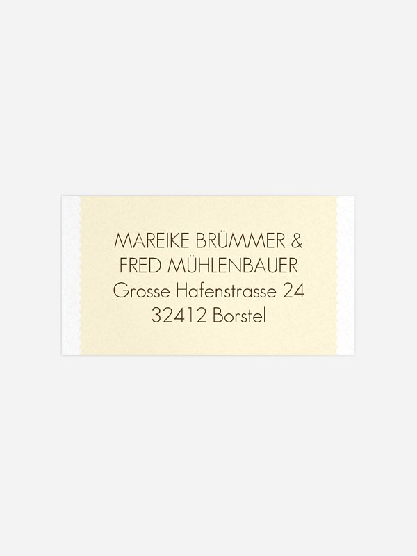 Empfängeraufkleber Hochzeit Blickfang