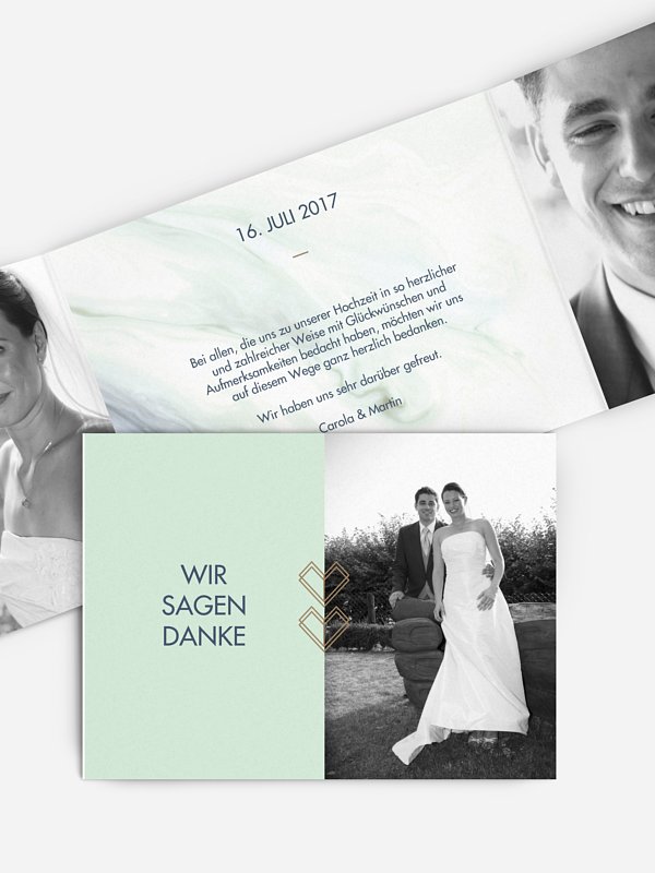 Dankeskarte Hochzeit Marble Heart