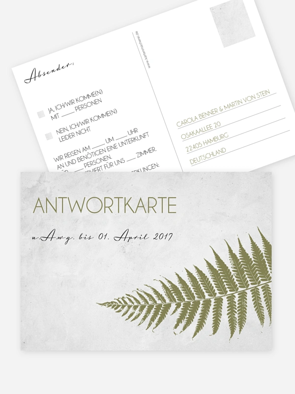 Antwortkarte Hochzeit Industrial Art