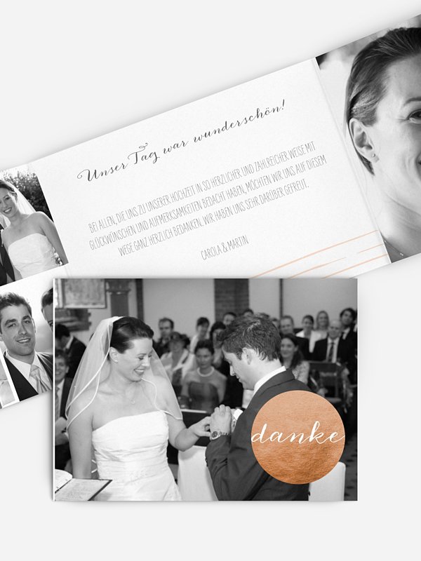 Dankeskarte Hochzeit Copper Art