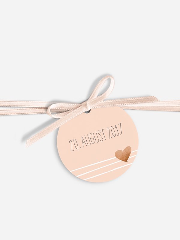 Anhänger mit Band zur Hochzeit Copper Art