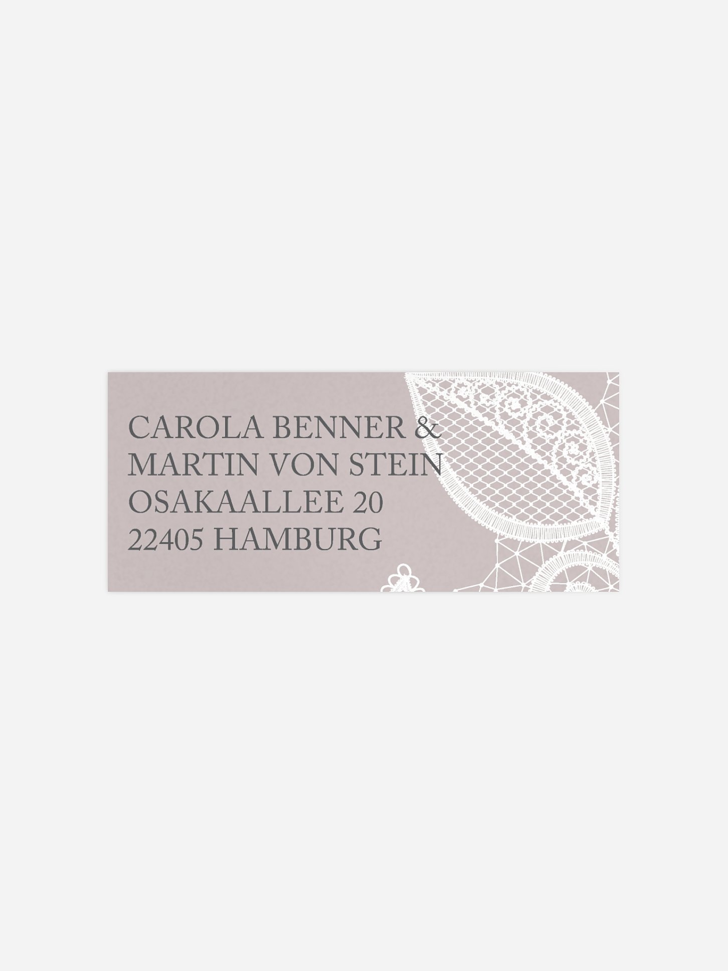 Absenderaufkleber Hochzeit Spitze