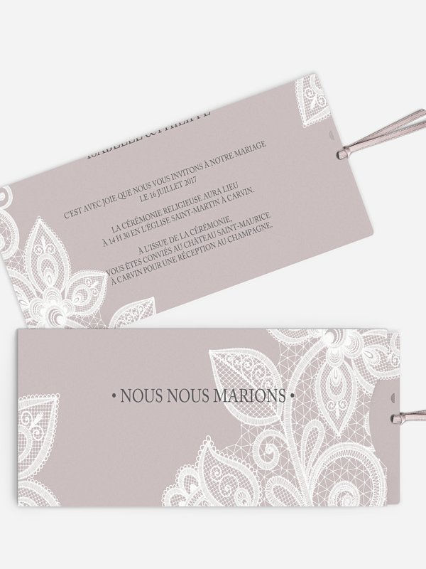 Faire-part mariage Dentelle délicate