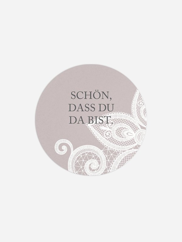 Geschenkaufkleber Hochzeit Spitze