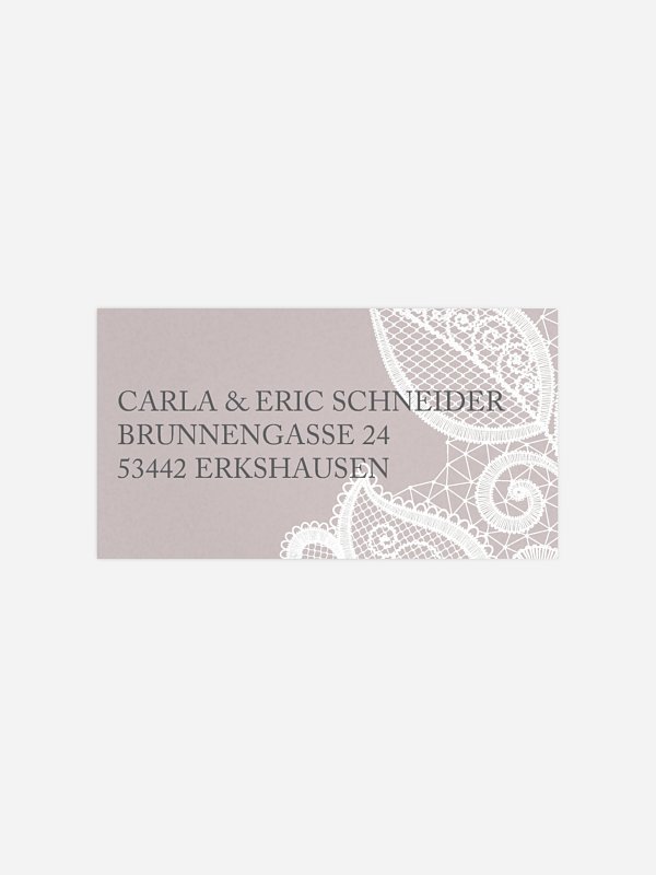 Empfängeraufkleber Hochzeit Spitze