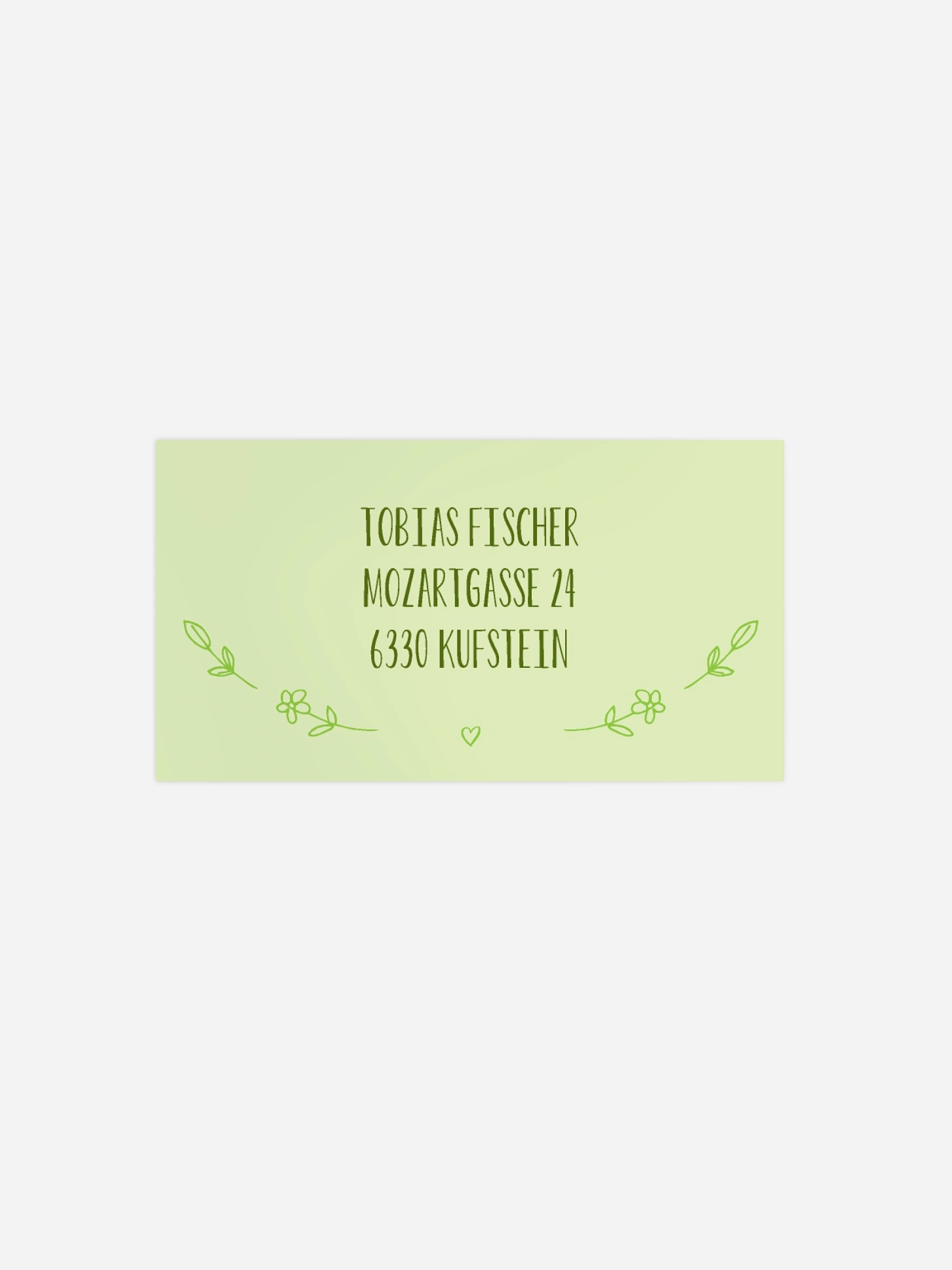 Empfängeraufkleber Konfirmation und Kommunion Herzblume