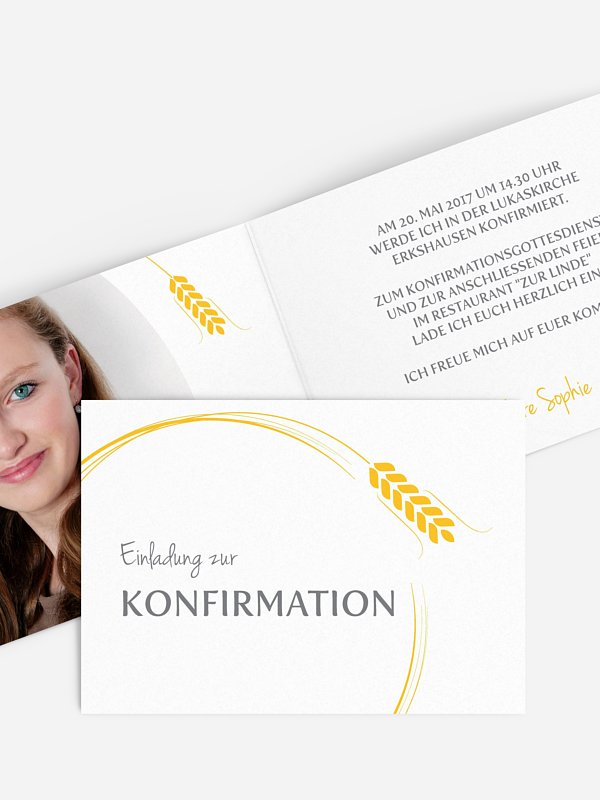 Konfirmationseinladung Ährenkranz