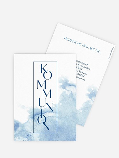 Kommunionseinladung Klassik Aquarell