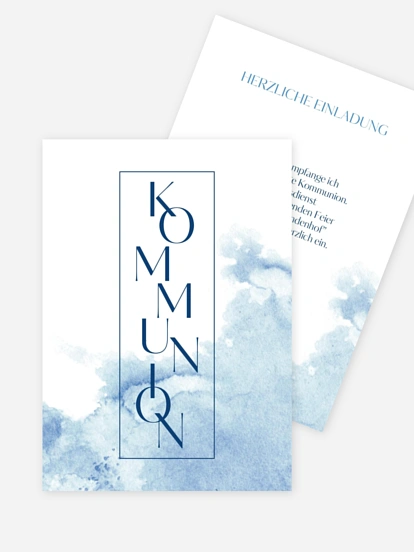 Kommunionseinladung Klassik Aquarell