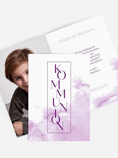 Kommunionseinladung Klassik Aquarell