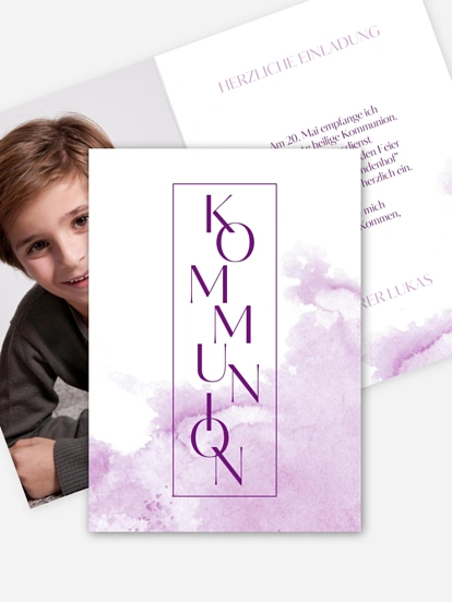 Kommunionseinladung Klassik Aquarell