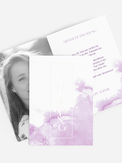 Einladung Firmung Klassik Aquarell