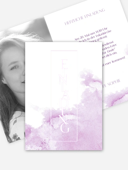 Einladung Firmung Klassik Aquarell